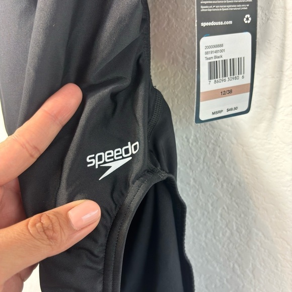 SPEEDO PRO LT TEAM BLACK SOLID WOMEN ONE PIECE SWIMSUIT SIZE 12/38 BRAND NEW - Picture 6 of 8